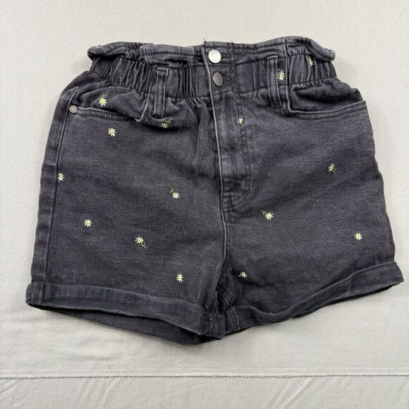 Love, Fire Pants - Juniors Love Fire Black Floral Denim Jean Shorts Size Small Stretch